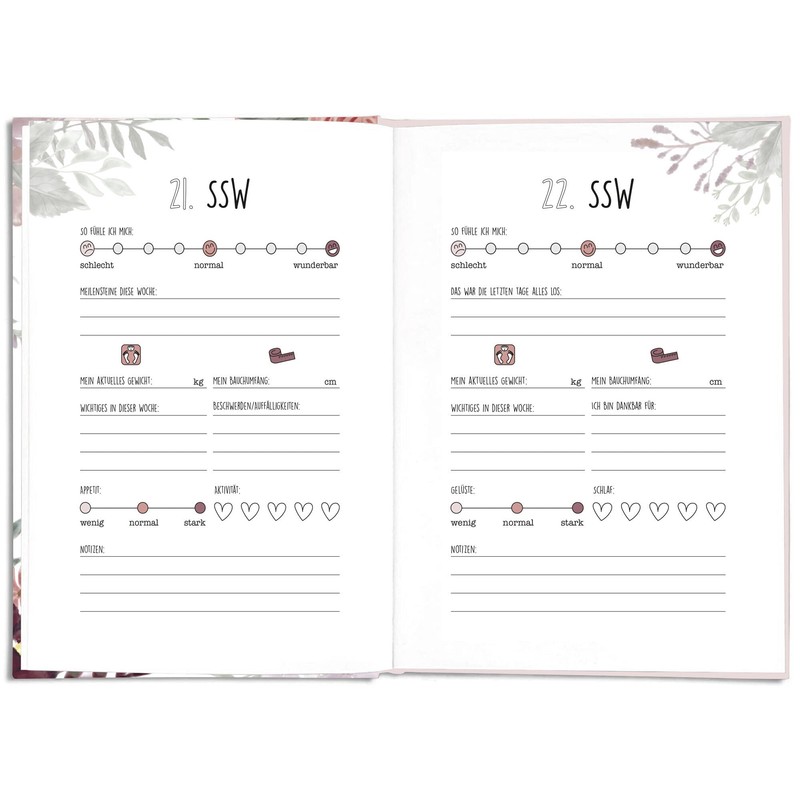 CUPCAKES & KISSES® Pregnancy Diary I Diary for Pregnancy to