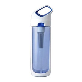 KOR Nava BPA Free 650ml Filter Water Bottle, White/Blue