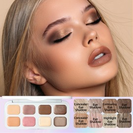 Erinde 8 colors Creamy Eyeshadow Palette, Long - Lasting & Waterproof Eye shadow Palette, Highly Pigmented Cream Formula Makeup, Natural Matte Shimmer Finishes Eye shadow Palette