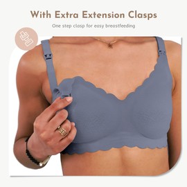MomWills Nursing Bras for Breastfeeding, Seamless Ultra Comfort Maternity Bra, Natural Shape Pregnancy Bras for Women