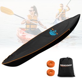 Kayak Cover 600D Waterproof UV Protection and Dust Resistant Heavy Duty Full Canoe Cover for Indoor/Outdoor Kayak/Canoe/Paddle Board with Storage Bag Kayak Covers for Outdoor Storage (12ft-14ft)