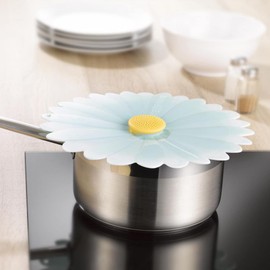 Charles Viancin - Daisy Silicone Lid for Food Storage and Cooking - 11''/28cm - Airtight Seal on Any Smooth Rim Surface - BPA-Free - Oven, Microwave, Freezer, Stovetop and Dishwasher Safe - Aqua