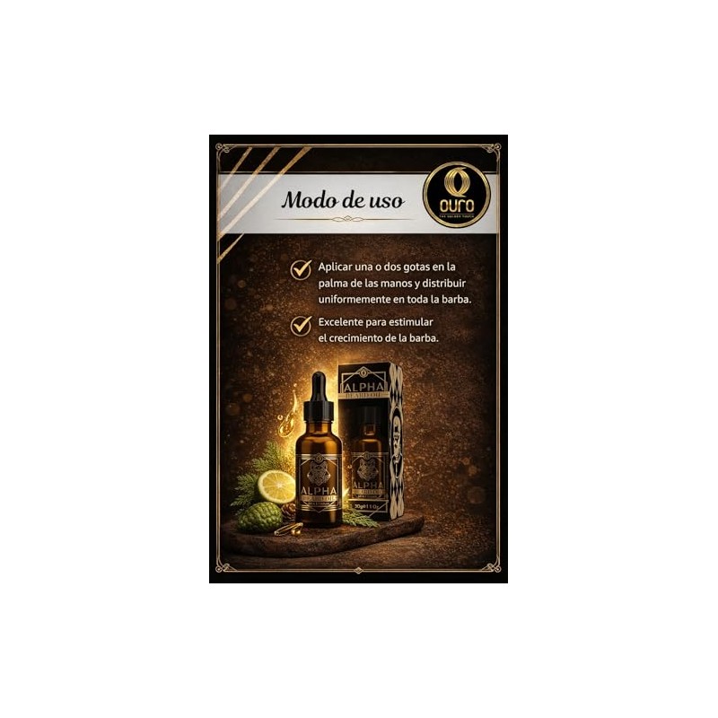 Alpha Beard Oil Aceite para Barba y Bigote, con Extracto