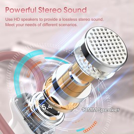 OYIB Wireless Earbuds Bluetooth 5.4 Headphones Sport, Stereo Deep Bass Bluetooth Earbuds with Earhooks, 50H Over Ear Bud with ENC Mic, IP7 Waterproof Wireless Earphone for Workout/Running, Pink