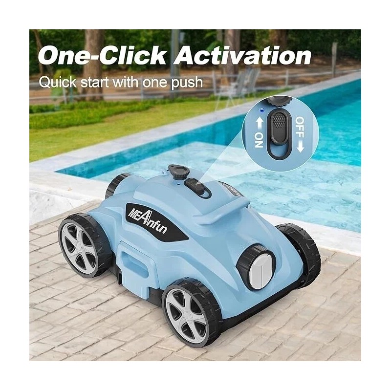 MEANFUN CORDLESS BLUE ROBOTIC POOL CLEANER Meanfun MF-PC01 BLUE NEW