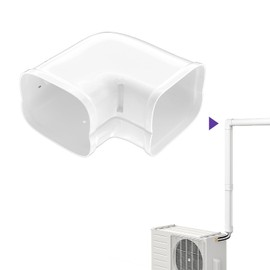 3'' Width Flat Elbow, Mini-Split Line Set Cover Accessories for Mini Split AC & Central AC, White