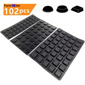 Black Bumpers Pads 102PCS Self Adhesive Rubber Feet Bumpers for Cabinets Drawer Door Soft Close Pads Picture Frame Sound Dampening