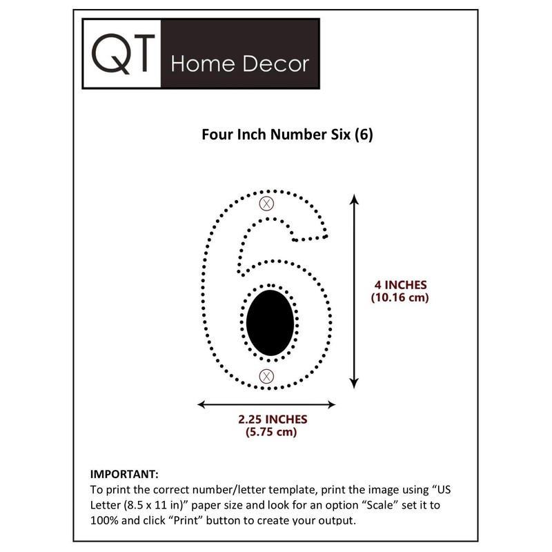 QT Modern House Number - SMALL 4 Inch BLACK -