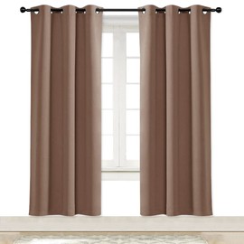 NICETOWN - Cortinas de oscurecimiento, con Aislamiento térmico y Ojales, para recámara(Moca, 1 Piezas, 107 x 183 cm)