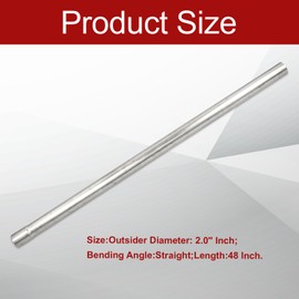 BIGREAT 409 Steel 2'' Inch OD Straight Exhaust Pipe Mandrel Tubing Pipe 48" / 4 Ft Long Custom Fitment For Exhaust System