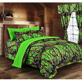 Regal Comfort Biohazard Green Full/Queen 3pc Comforter Set with 2 Pillow Cases