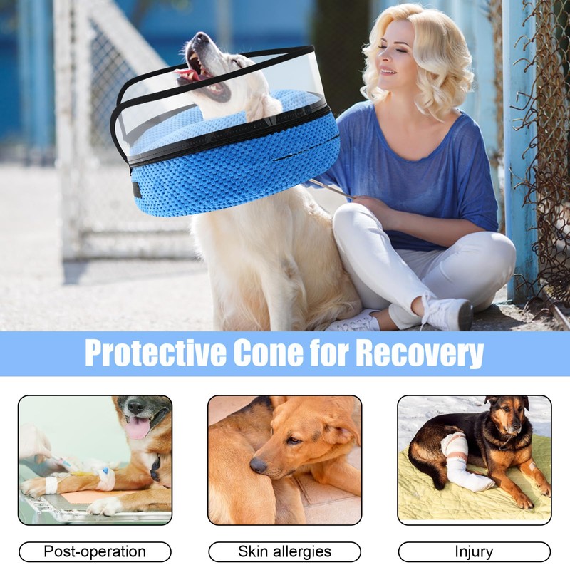 2-in-1 Soft Inflatable Dog Cone Collar Alternative with Enhanced Anti-Licking