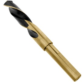 vibedor 5/8" Diameter High Speed Steel Drill Bits M35 Cobalt Gold and Black Twist Drill Bit with 1/2" Reduced Shank for Stainless Steel, Metal, Wood