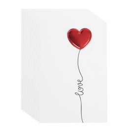 10 Pack Love Heart Greeting Cards Blank Inside Love You Card Birthday Card Valentines Card Wedding Anniversary Cards Engagement Card for Her, Girlfriend, Boyfriend, Wife, Lover