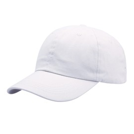 NPJY Men Women Baseball Cap Golf Dad Hat Adjustable Original Classic Low Profile Cotton Hat Unconstructed Plain Cap White