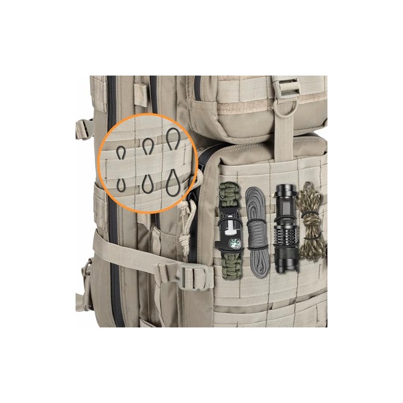 ManTangSun 15PCS Tactical Bag Molle Attachment,3 Sizes Elastic Molle Webbing