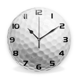 ACOZUHSE Silent Non-Ticking Sport Theme Wall Clocks, Sport Ball Golf Wall Clock, Battery Operated 9.8"x9.8" Round Wall Clock for Home Decor Boy Room Living Room School Birthday Gift