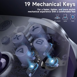 EasySMX Wireless PC Controller with Hall Triggers, Hall Joysticks, Bluetooth Controller with Mechanical Keys, No Drift No Deadzone effect - Compatible with PC, Switch and Steam