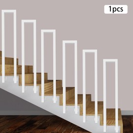 Side Mount U Shaped Stair Railing, 2.6FT Metal Handrail Industrial Style Decorative Staircase Hand Rail for Indoor & Outdoor Stairs Porch Deck Loft