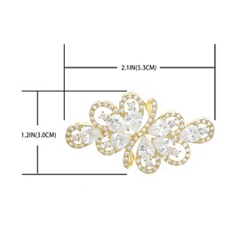 QUKE Shiny Austrian Cubic Zirconia Crystal Bridal Brooch Pin for Women and Girls Brides Wedding Brooch Pin, Silver