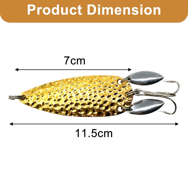 Effektiver Goldener Köder mit Zwei Rotierenden Blättern – Metall Angelköder