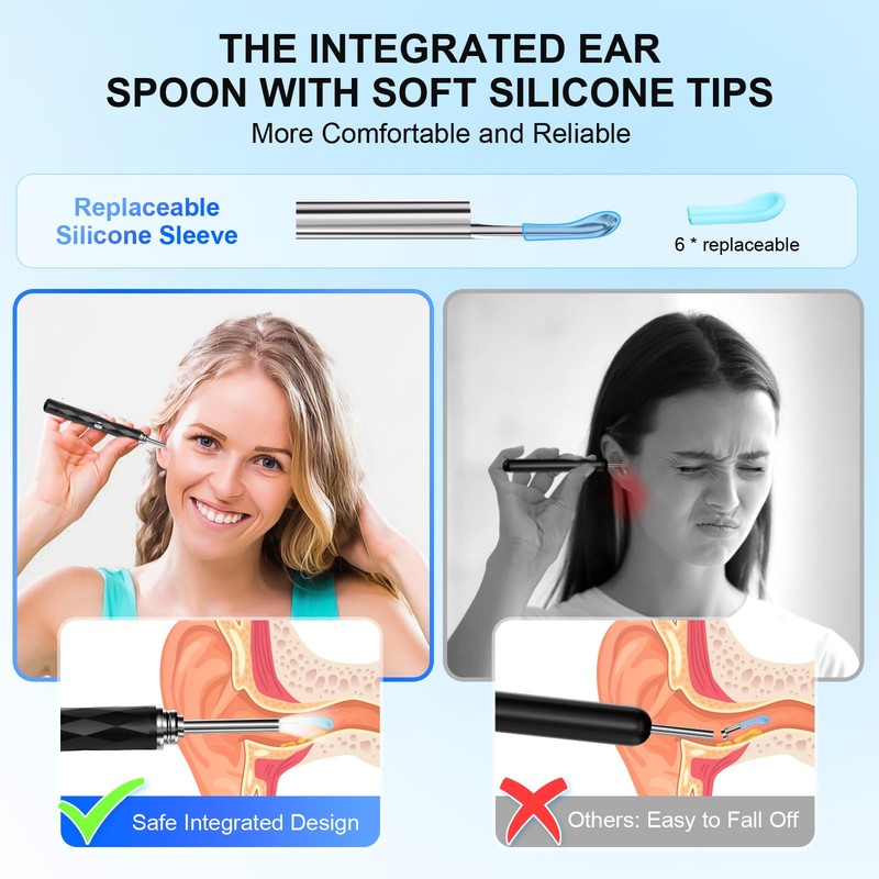 High-Definition Ear Wax Removal, Wireless Ear Cleaner, Safe and Gentle