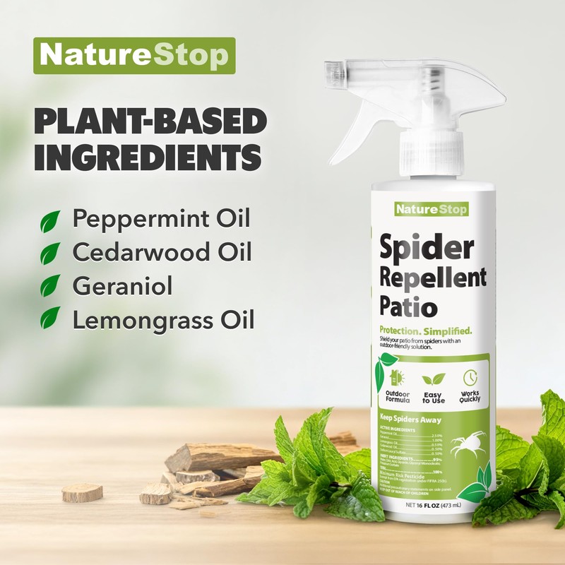 NatureStop Spider Repellent Spray for Patio - Outdoor Spider Control