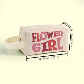 SuoSycorax Flower Lady Printed Quilted Makeup Pouch for Women - Velvety Polyester Cosmetic Organizer w/Triple Compartments, Travel & Makeup Brush Holder