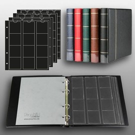 Prophila Collection Coin Album with 4 Sleeves (Black Interleaves) for 110 Coins Black