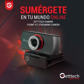 GETTTECH Camara Web para Streaming FHD 1080p 30FPS, Cancelación de Ruido USB Tipo-A, H.264, JPEG, YUY2.
