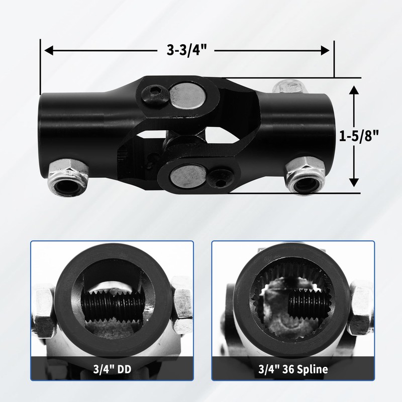 RABROPAR 3/4" 36 Spline X 3/4" DD Steering Shaft U