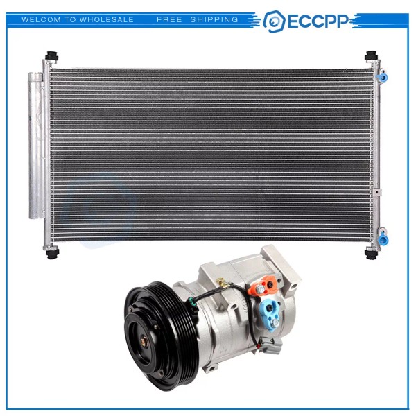 ECCPP AC Condenser & AC Compressor Cooling Kit For 2005-2007