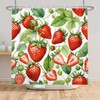 ASDCXZ Strawberry Shower Curtain 180 x 200 cm, Spring Summer
