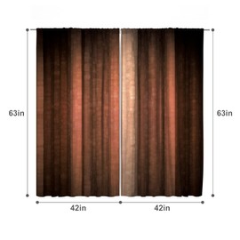 MESHELLY Brown Burnt Orange Curtains 42W x 63H Inch Rod Pocket Rustic Bedroom Decor Rust Tan Farmhouse Striped Bronze Copper Peach Window Drapes for Men Vintage Art Printed Living Room Fabric 2 Panels