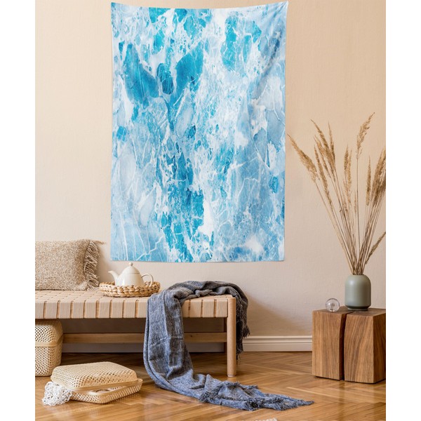 Lunarable Marble Print Tapestry, Shady Rock Surface Pattern in Hand