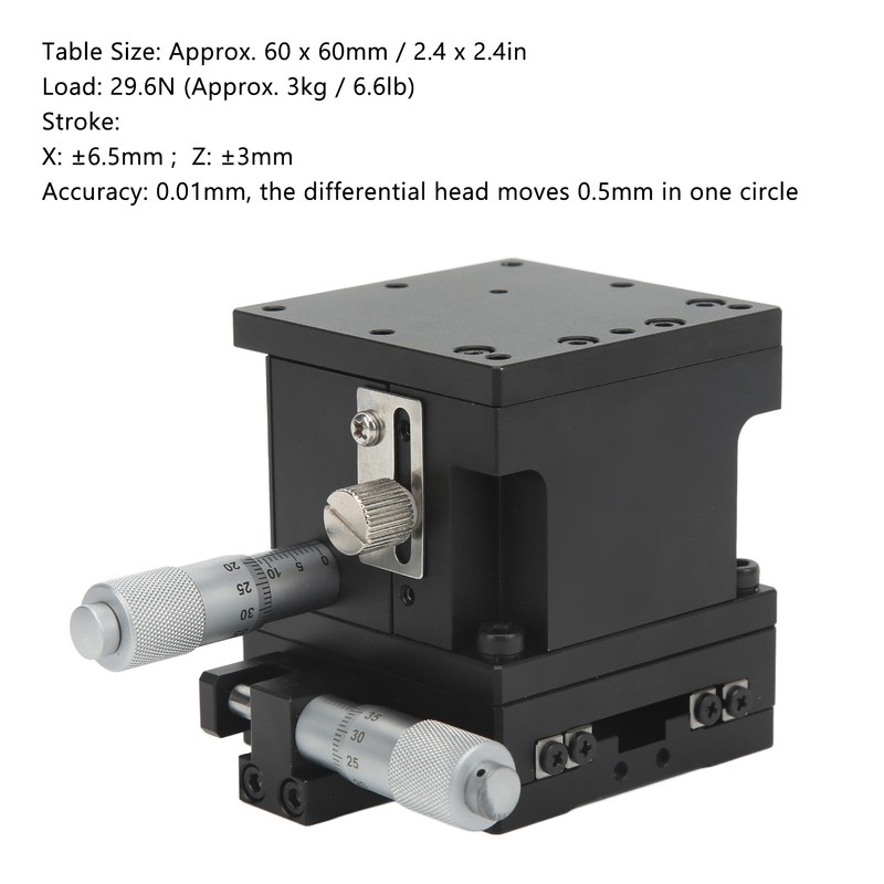 Manual Linear Stage Aluminum Alloy Black Anodized Surface XZ Axes