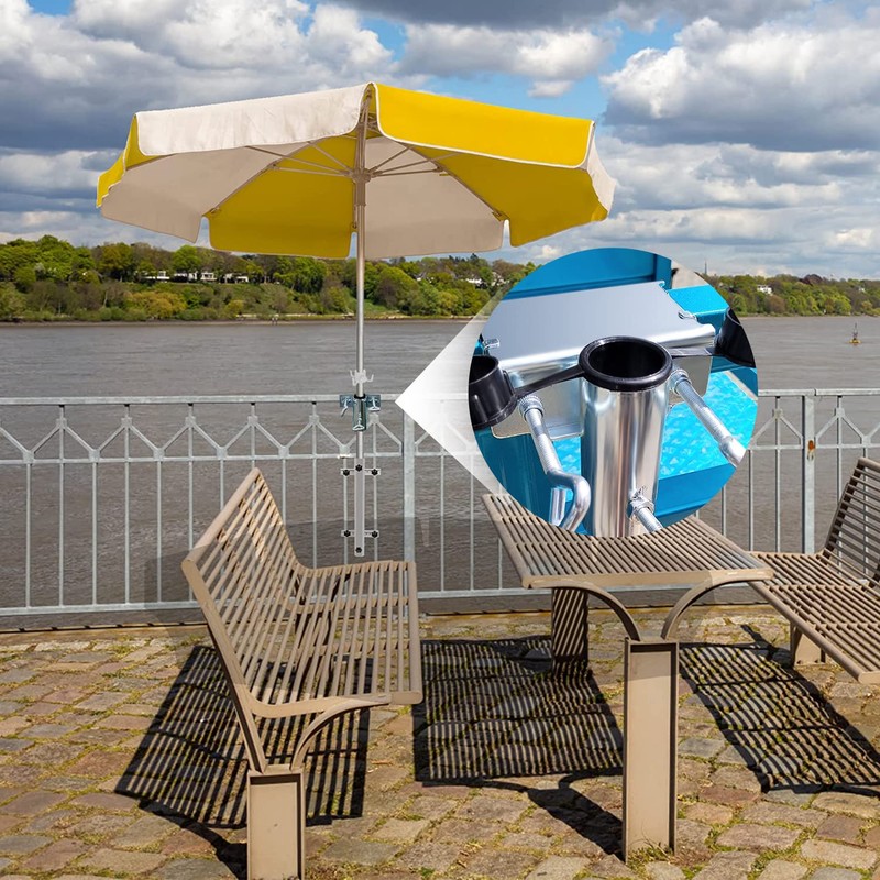 TUIBEIDAMAI Parasol Holder, Balcony Railing, Adjustable, Space-Saving Parasol Holder, Balcony,