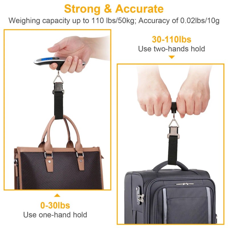 Portable 50kg 10g LCD Digital Luggage Scale Hanging Electronic Weight