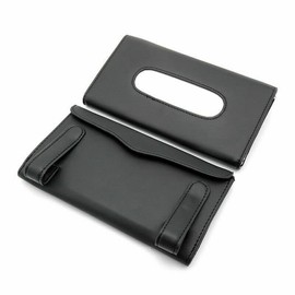 AIMALL Car Tissue Box Cover for Sun Visor – PU Leather Napkin Case Holder, Universal 9 x 5.1 inches Organizer, Carbon Fiber Design, Ideal for Car Interior Decoration and Storage