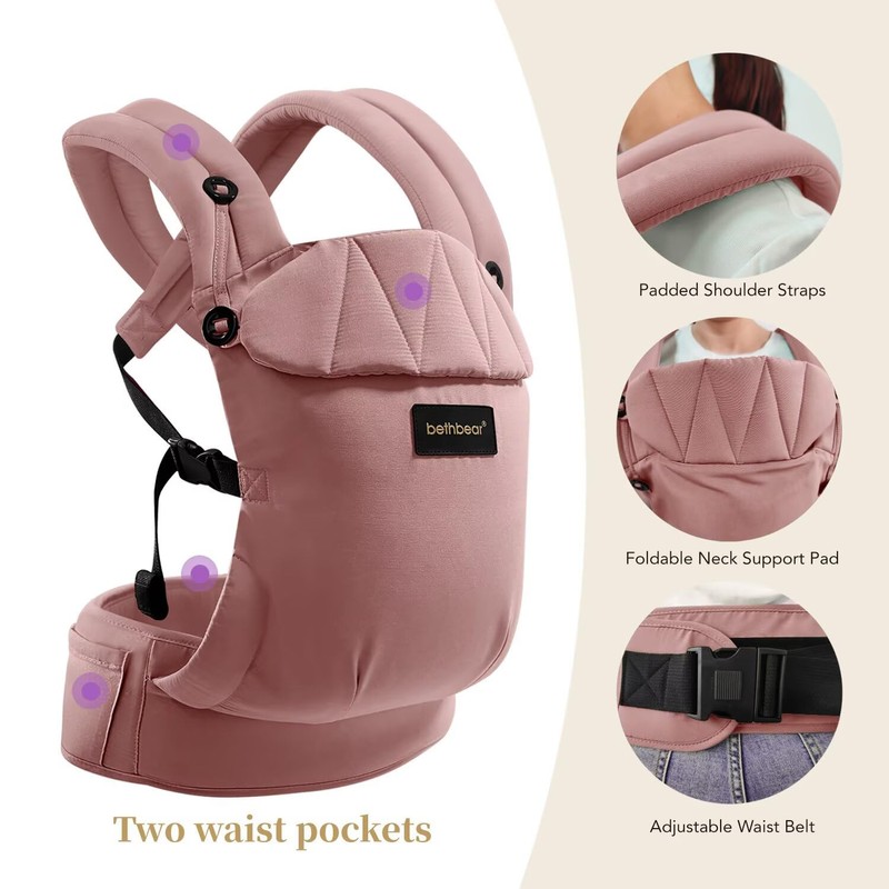 BethBear Baby Carrier Newborn to Toddler 7-45 lbs with Natural