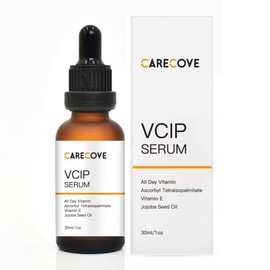 CareCove VCIP Vitamin C Face Serum For Skin care– Anti Aging Face & Eye Serum with Vitamin C, Jojoba Seeds Oil, Vitamin E – Brightening Serum, Dark Spot Remover, Even Skin Tone & Wrinkles