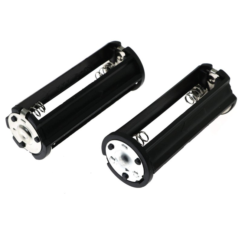 E-outstanding AAA Battery Holder 2PCS Black Cylindrical 3x1.5V AAA Plastic