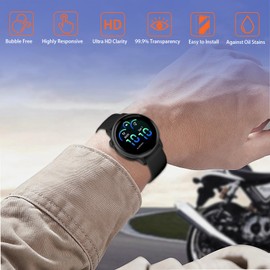 4 Stück Displayschutzfolie Kompatibel für Garmin VivoActive 6 42mm + 2 Stück teiliger Ladeanschlussschutz [Anti-Kratzer] [Hohe Auflösung] [Blasenfrei] Flexibel TPU Schutzfolie für Garmin VivoActive 6