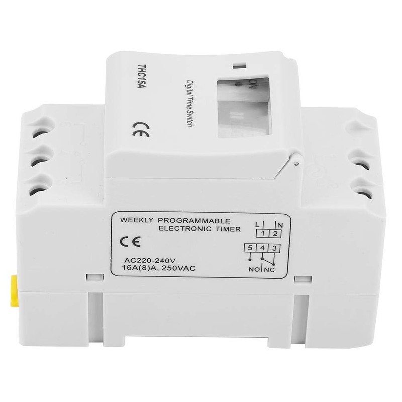 THC15A Timer Switch, 220-240VAC 16A Digital LCD Power Weekly Programmable