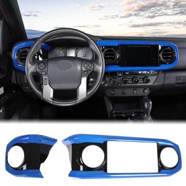 Aunginsy Center Console Dashboard Air Conditioner Outlet Frame Cover Compatible with Toyota Tacoma 2016-2023 Central Control Dash Board Trim Decorative Strip Protective Sticker Interior Accessories