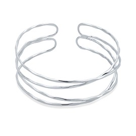 KOLODOGO Gold Silver Hollow Cuff Bracelets for Women Adjustable Wide Open Bangle Bracelets Arm Cuff Fashion Jewelry Gifts, Free, Metal, no gemstone