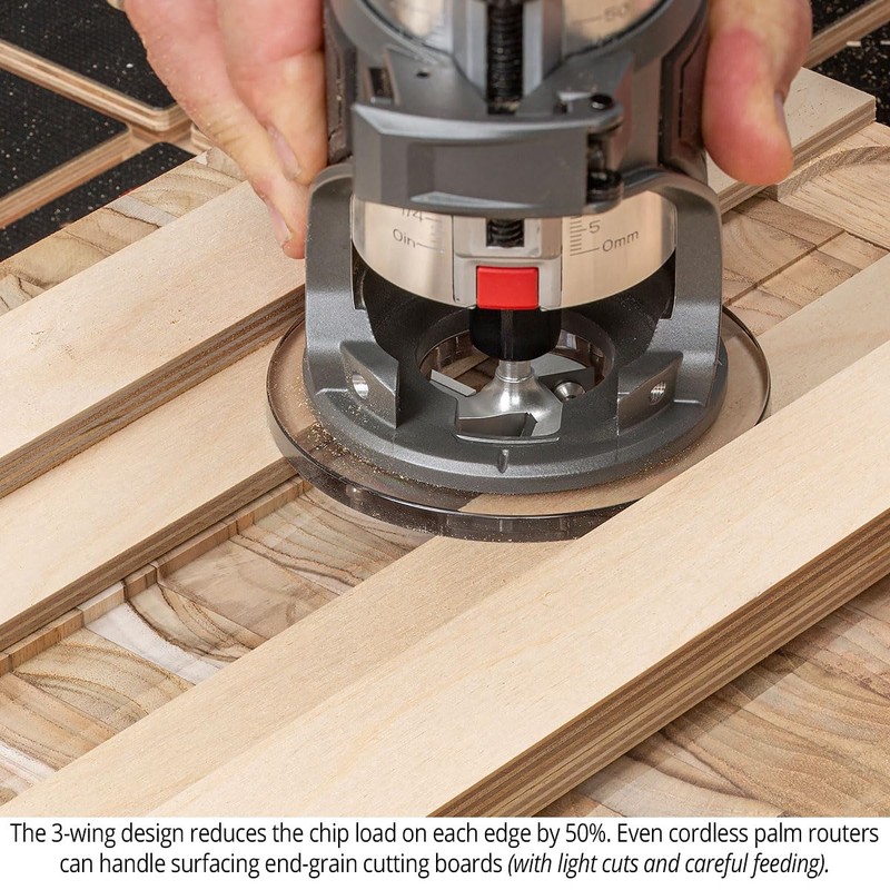 Ultra-Shear Spoilboard Surfacing Router Bit, 1-1/2" CD, 1/4" SH, 3