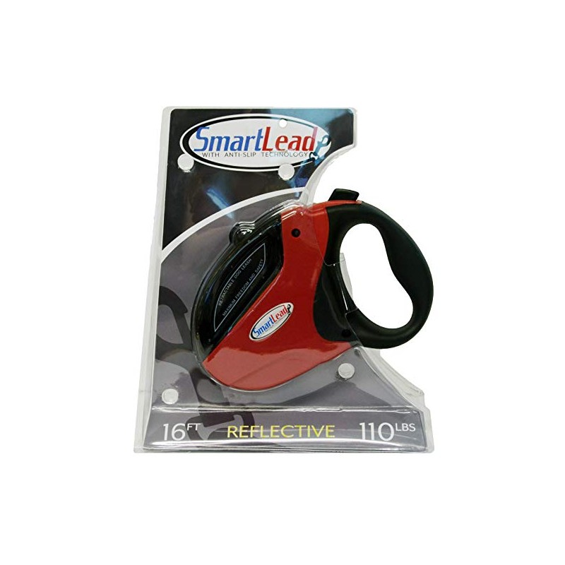 SmartLead Retractable, Reflective, Heavy-Duty 16-Foot Nylon Dog Leash, Tangle Free,