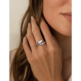 RANDES Fashion Snake Statement Ring 925 Sterling Silver Cocktail Punk Jewelry Adjustable Created Diamond Emerald Green Stone Snake Rings Size 6