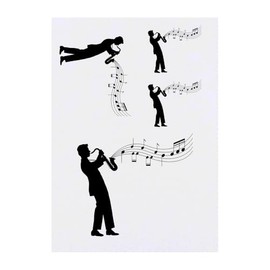 Azeeda 4 x 'Saxophonspieler' Temporäre Tattoos - Wasserfest, Hautfreundlich & Ungiftig · Transfers in Verschiedenen Größen (TO00089462)